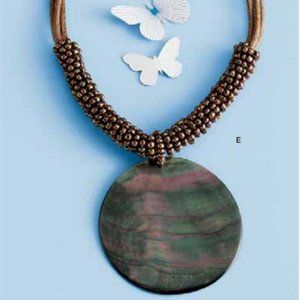 lia sophia "Harvest Moon" Necklace with Genuine Mother of Pearl